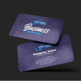 Tarjeta De Visita Auto Detailing Services Car Wash Water Drop