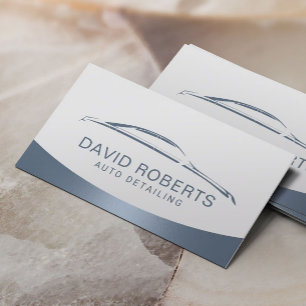 Tarjeta De Visita Auto Detener el lavado de coches Automoción Azul y