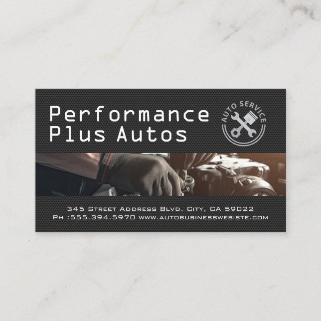 Tarjeta De Visita Auto Fix | Performance Autos | Mechanic  (Anverso)