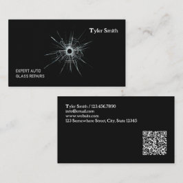 Tarjeta De Visita Auto Glass Repair Premium QR Business Card