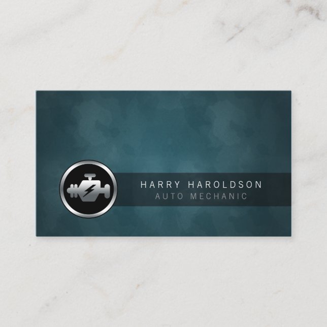 Tarjeta De Visita Auto Mechanic Car Engine Icon Business Card (Anverso)