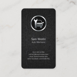 Tarjeta De Visita Auto Mechanic Car Wrench Icon Black Business Card