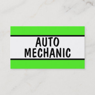 Tarjeta De Visita Auto Mechanic Neon Green