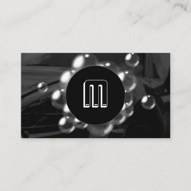 Tarjeta De Visita Auto moderno y burbujas  (Anverso)