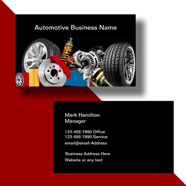 Tarjeta De Visita Auto Parts And Automotive Service (Subido por el creador)