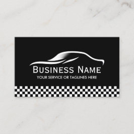 Tarjeta De Visita Auto que detalla la raya a cuadros moderna