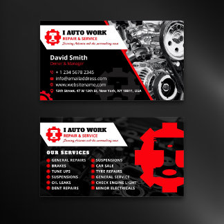Tarjeta De Visita Auto Repair, Professional Mobile Mechanic Editable