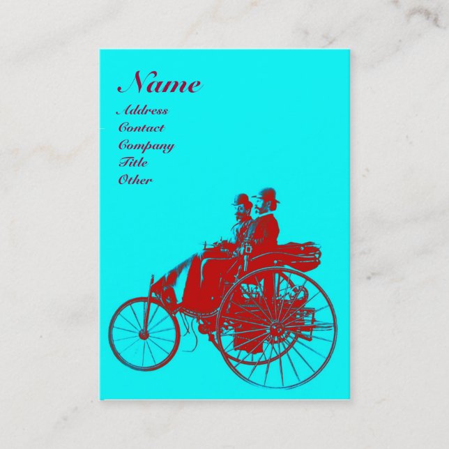 Tarjeta De Visita AUTO REPARACIÓN AUTOMOTIVO MONOGRAM azul turquesa  (Anverso)