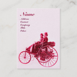 Tarjeta De Visita AUTO REPARACIÓN AUTOMOTIVO MONOGRAM fuchsia oro