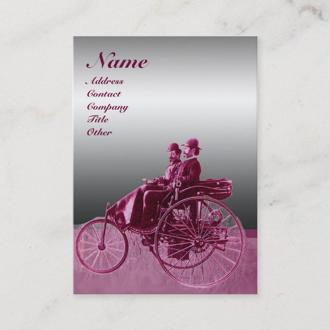 TARJETA DE VISITA AUTO REPARACIÓN AUTOMOTIVO MONOGRAMA CROMA METALIZ (Anverso)