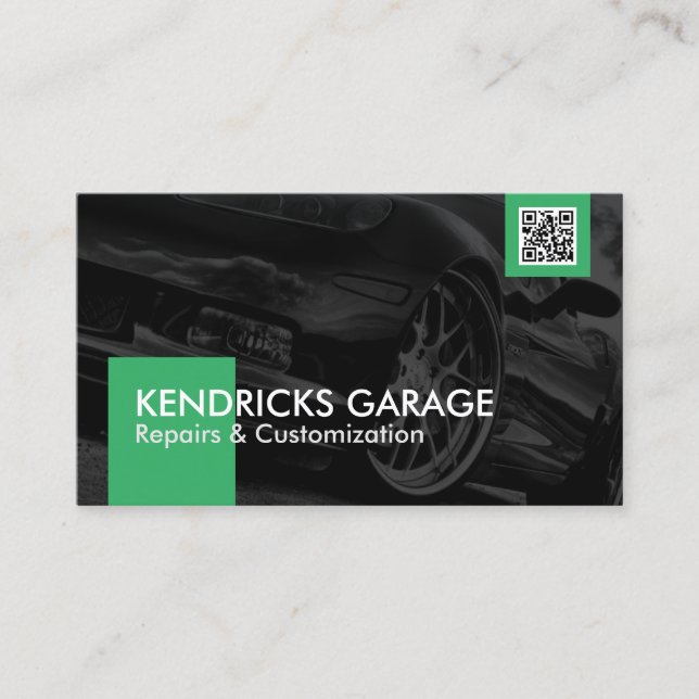 Tarjeta De Visita Auto Taller Mecánico Reparación de Coche Iconos de (Anverso)