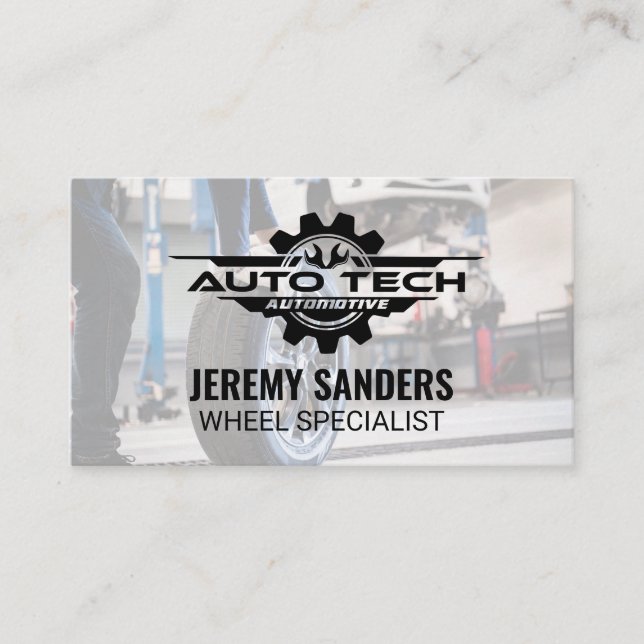 Tarjeta De Visita Auto Tech Automotive | Mecánico (Anverso)