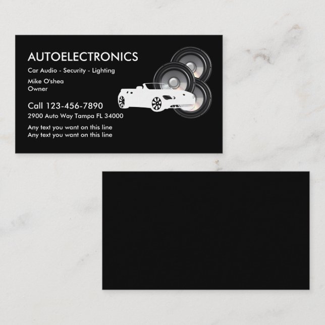 Tarjeta De Visita Auto y Seguridad (Anverso / Reverso)