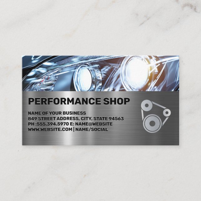 Tarjeta De Visita Autobody | Performance Shop | Headlights (Anverso)