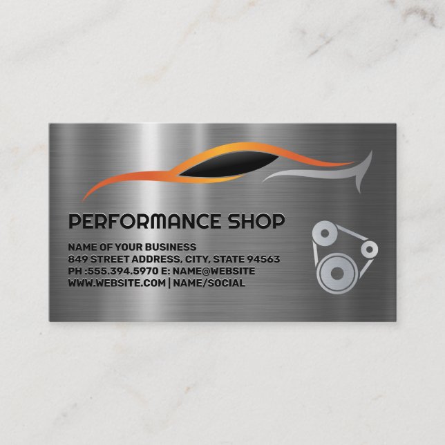 Tarjeta De Visita Autobody | Piezas de taller de rendimiento (Anverso)