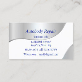 Tarjeta De Visita Autobody Repair Shiny Metal Background