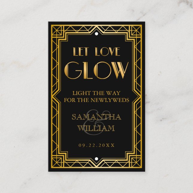 Tarjeta De Visita Autobús de despedida de Boda de oro de estilo Art  (Anverso)