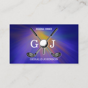 Tarjeta De Visita Autobús de diseño de monograma de golf Personaliza