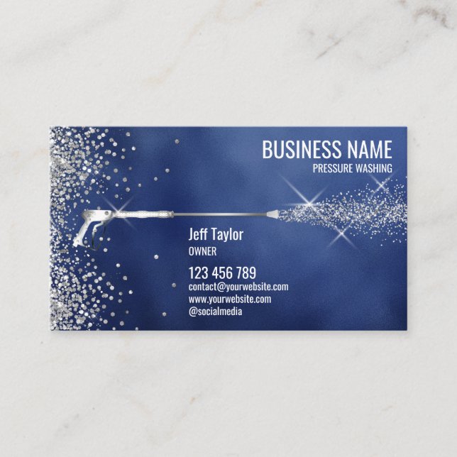 Tarjeta De Visita Autobús de limpieza de techo de lavado a presión (Anverso)