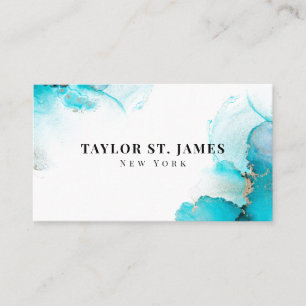 Tarjeta De Visita Autobús profesional de pintura azul con luz dorad