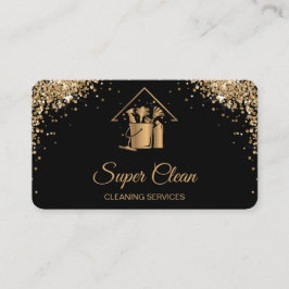 Tarjeta De Visita Autobús Purpurina Rosa de limpieza de casas profes