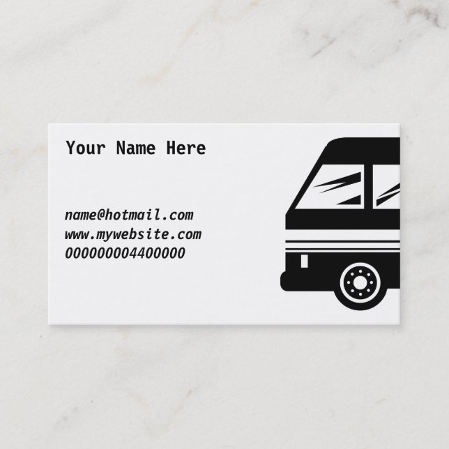 Tarjeta De Visita Autobús, su nombre aquí, (Anverso)
