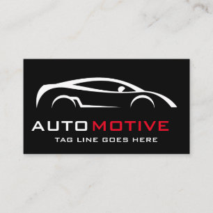 Tarjeta De Visita Automático Automotive Moderno Black & White