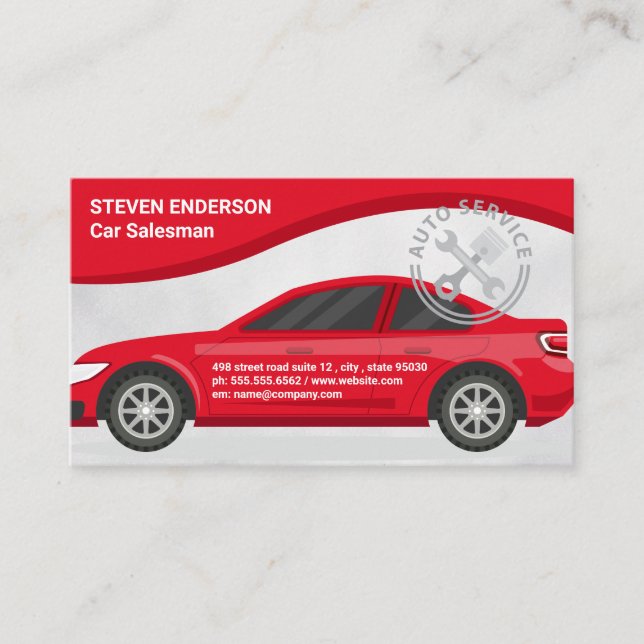Tarjeta De Visita Automobile | Car Services Logo (Anverso)