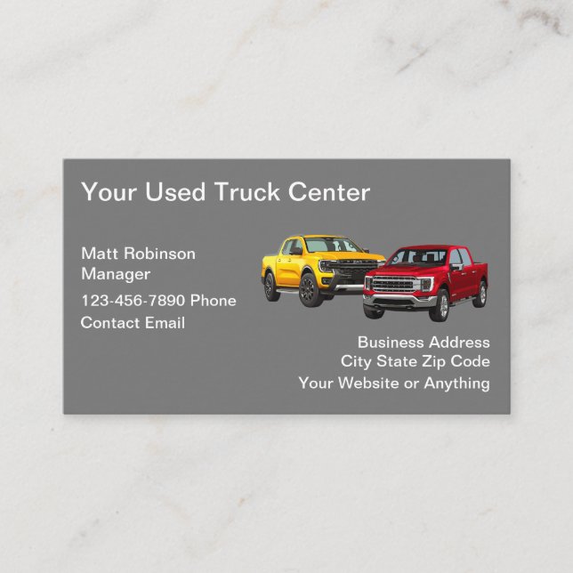 Tarjeta De Visita Automoción de ventas de camiones usados (Anverso)