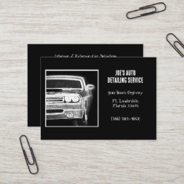 Tarjeta De Visita Automotive Black and White American Muscar Car