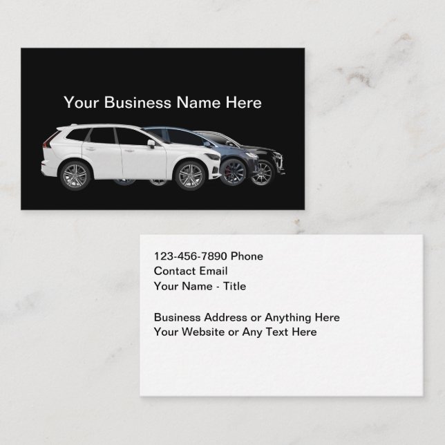 Tarjeta De Visita Automotive Business Cards Moderno Style (Anverso / Reverso)