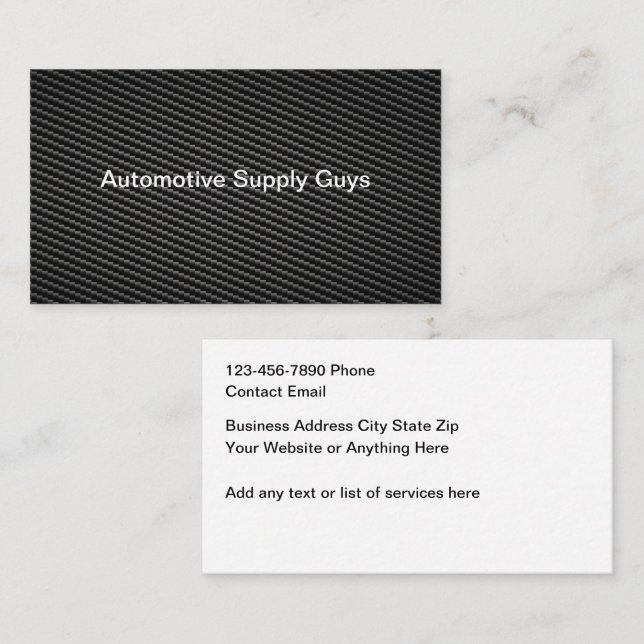 Tarjeta De Visita Automotive Carbon Fiber Look Business Cards (Anverso / Reverso)