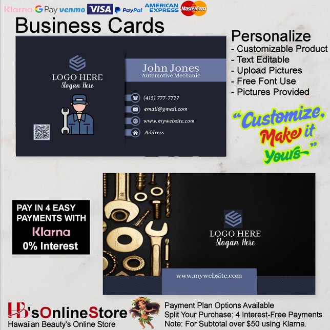 Tarjeta De Visita Automotive Mechanic Business Cards 17 Pack de 100 (Automotive Mechanic Business Cards 17 Pack of 100.)