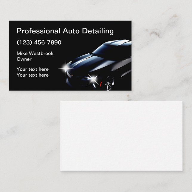 Tarjeta De Visita Automotive Modern Detailing Service (Anverso / Reverso)