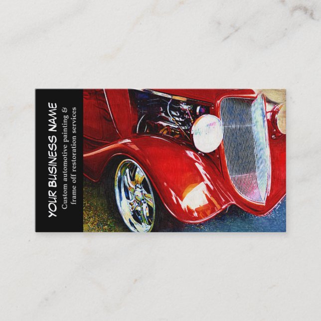 Tarjeta De Visita Automotive Red Classic Car Auto Painting Biz (Anverso)