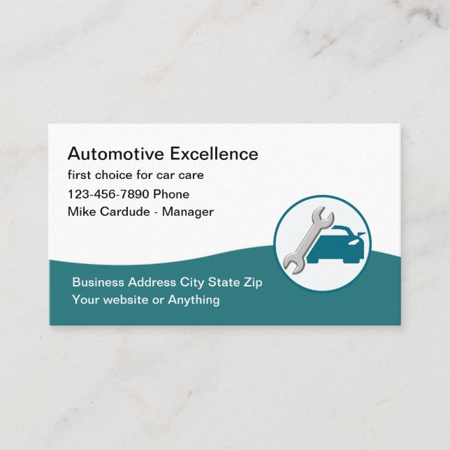 Tarjeta De Visita Automotive Services Cool Business Card Design (Anverso)