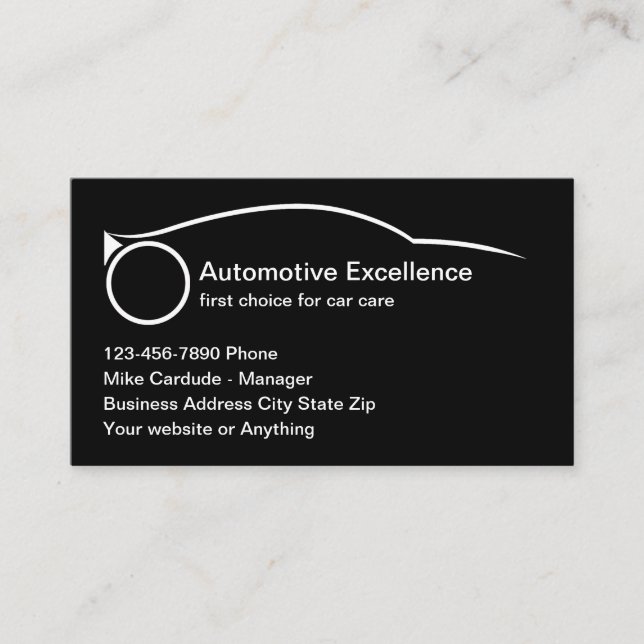 Tarjeta De Visita Automotive Services Cool Business Cards (Anverso)