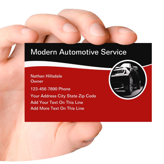 Tarjeta De Visita Automotive Theme Business Cards Modernas (Subido por el creador)