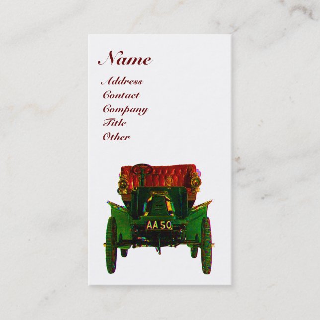 TARJETA DE VISITA AUTOMOTIVO DE RETRO (Anverso)