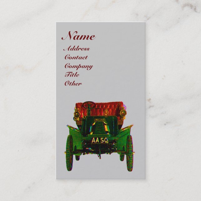 TARJETA DE VISITA AUTOMOTIVO DE RETRO (Anverso)