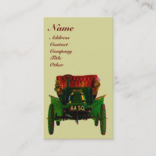 TARJETA DE VISITA AUTOMOTIVO DE RETRO (Anverso)