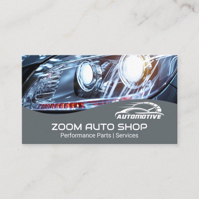 Tarjeta De Visita Automotivo | Reparación de coches y piezas | Faros (Anverso)