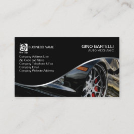 Tarjeta De Visita Automóvil mecánico de Black Sports Car