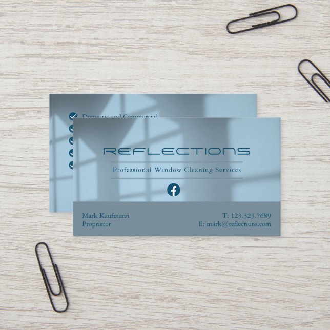 Tarjeta De Visita Automóvil profesional de servicios de limpieza de  (Anverso/Reverso In Situ)