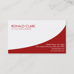 Tarjeta De Visita Automóvil rojo blanco profesional moderno