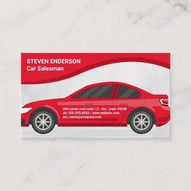Tarjeta De Visita Automóvil | Servicios de automóvil (Anverso)