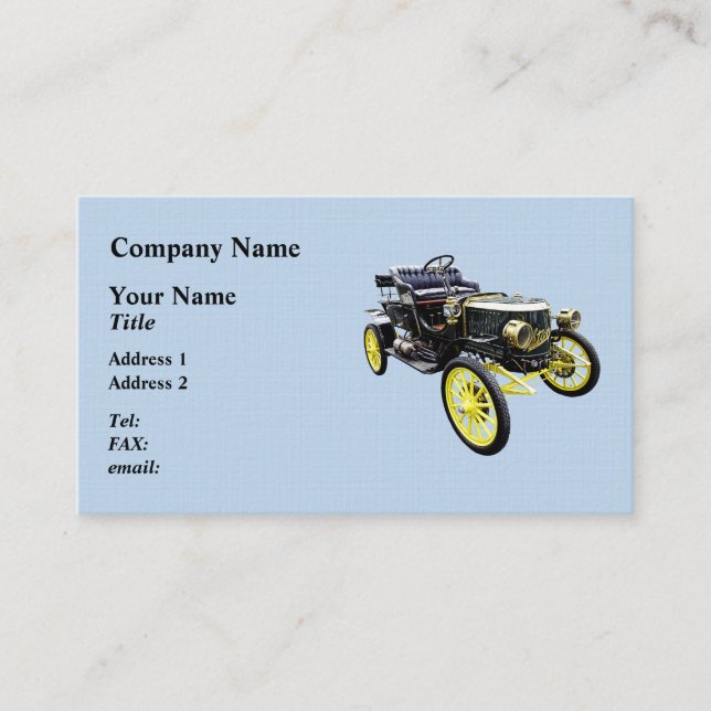 Tarjeta De Visita Automóvil Stanley Steamer de 1908 (Anverso)
