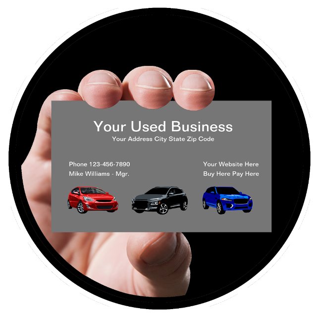Tarjeta De Visita Automóvil Usado (Used Car Dealer Business Cards)