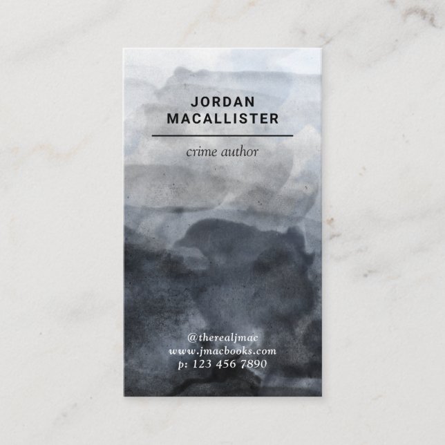 Tarjeta De Visita Autor arenoso del crimen de la acuarela (Anverso)