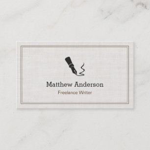 Tarjeta De Visita Autor de editor de escritura profesional - Linen d